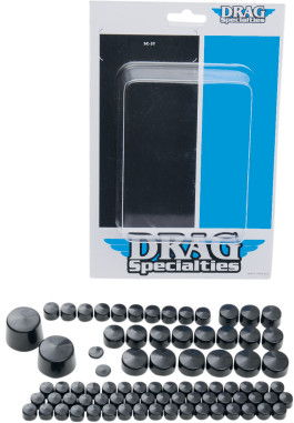 2402-0160 Drag Specialties Bolt Cover Kits Individual Black Covers 10 Pack 