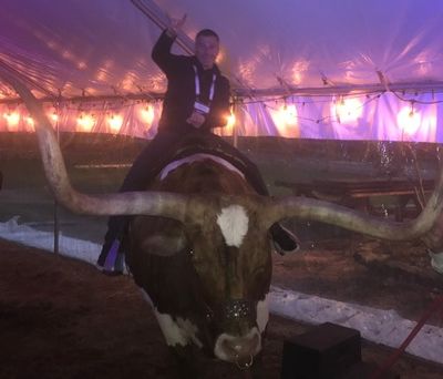 Ryan Shanks, Riding a bull at RiskAnalyze Summit